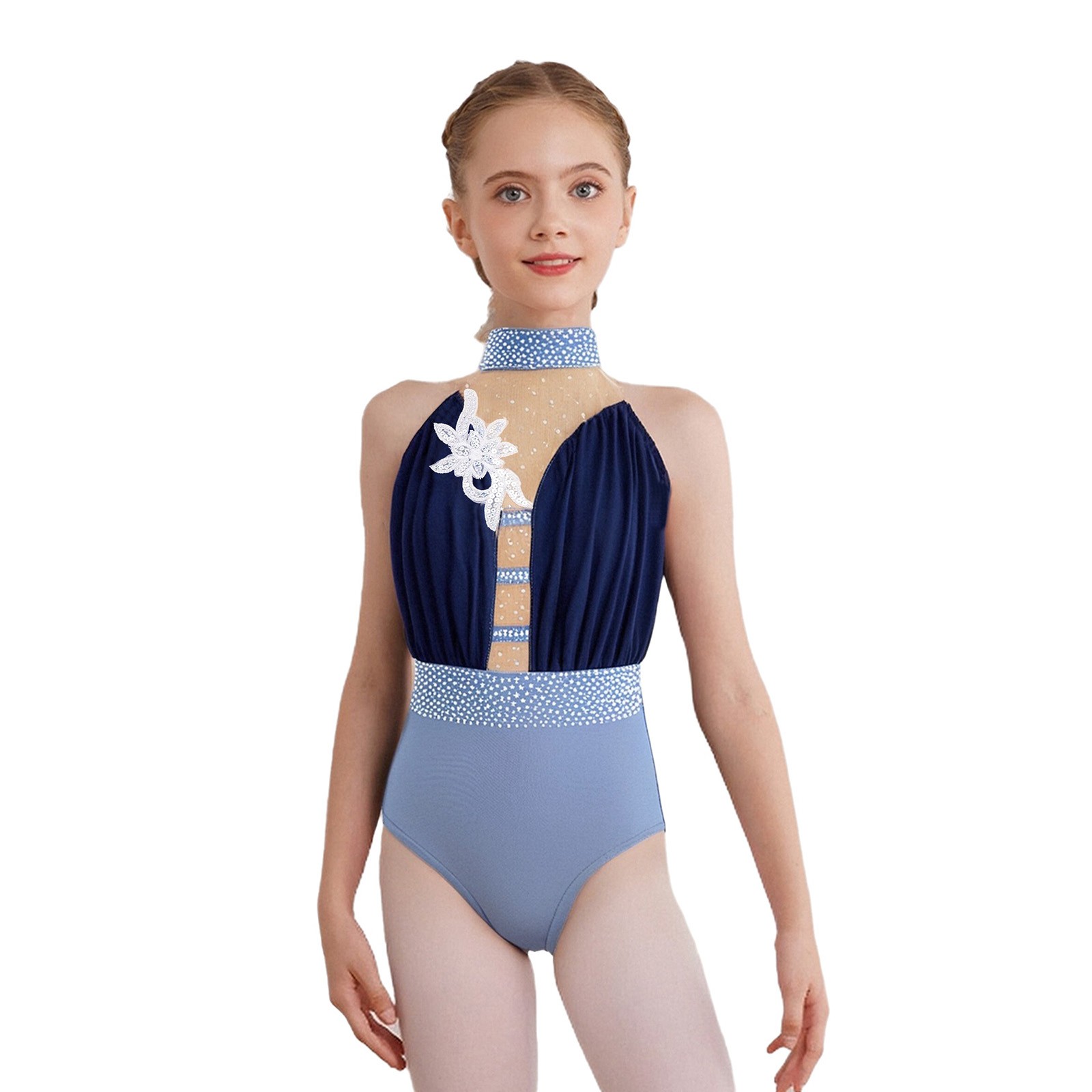 Girls Unitard Dance Bodysuit Fitness Jumpsuit Stage Performance Ballet Athletic