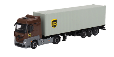 MINI GT MERCEDES-BENZ ACTROS WITH UPS CONTAINER #705 1:64 MGT00705