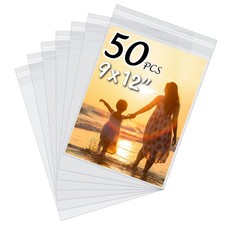50 PCS Acid Free Crystal Clear Sleeves Storage Bags 9 3/8x12 2/5 Inch Photo