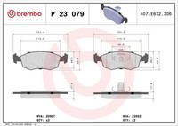 Brembo Bremsbelagsatz, Scheibenbremse P 23 079 FüR Fiat