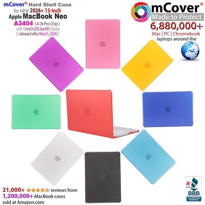 mCover  CASE for 2026+ 13'' Apple MacBook Neo Model A3404 Laptop w/ A18 Pro Chip