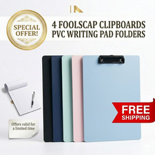 A5 Foolscap Clipboard PVC Writing Pad Folder Strong Clip Board UK