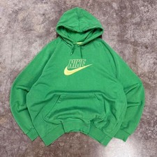 Vintage Y2K Nike Green Silver Tag Center Swoosh Hoodie Size XL