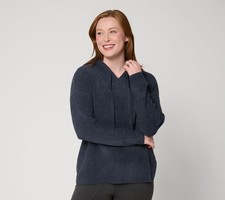 Barefoot Dreams CozyChic Ultra Lite Rib Hoodie Indigo S New