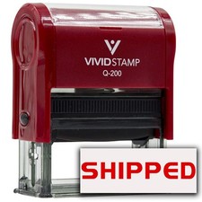Shipped Self Inking Rubber Stamp Red Ink Medium Office Desk Tool Business