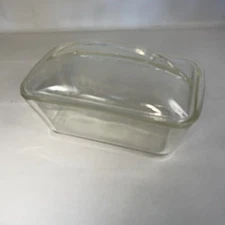 Westinghouse Clear Glass Loaf Pan Refrigerator Dish w/ Domed Lid 9"x5"x3¾" MCM