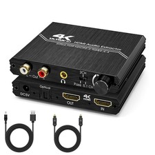 HDMI 2.0 Audio Extractor - 4K HDMI to Optical & 3.5mm AUX Stereo RCA L/R Audio C
