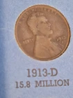 1913-D Lincoln Wheat Cent-Album Filler Coin