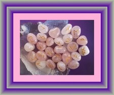 ROSE QUARTZ RUNE Set, ELDER FUTHARK RUNE SET, 25 ROSE QUARTZ RUNES, PINK RUNES