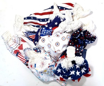 Handy Handmade Crochet Top Hanging Kitchen Towels - JULY 4th