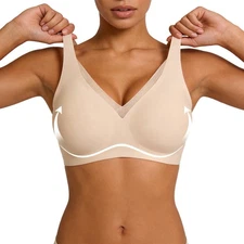 Women's Wireless Bras Supportive Tshirt Bra No Underwire Push Up Jelly Bralettes