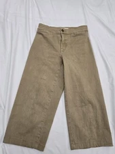 Madewell Emmett Wide Leg Crop Pants Womens Sz P24 Brown Boho Festival Y2k Style