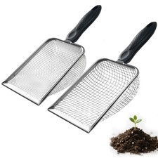 2 PCS 2-in-1 Gardening Soil Sifter Set with 3.8/5mm Mesh, Garden Sieve  Shov...