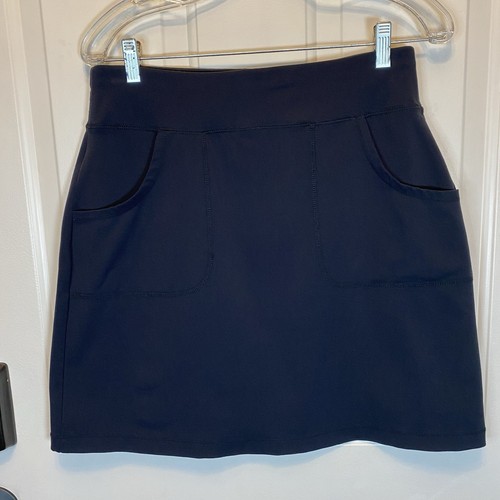 Columbia Skirt Sz Medium 2 Black Front Pockets Pull-On Elastic Waist Nylon Knit