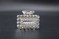 2 Pack Small mini double diamond hair claw clips with crystals Unique