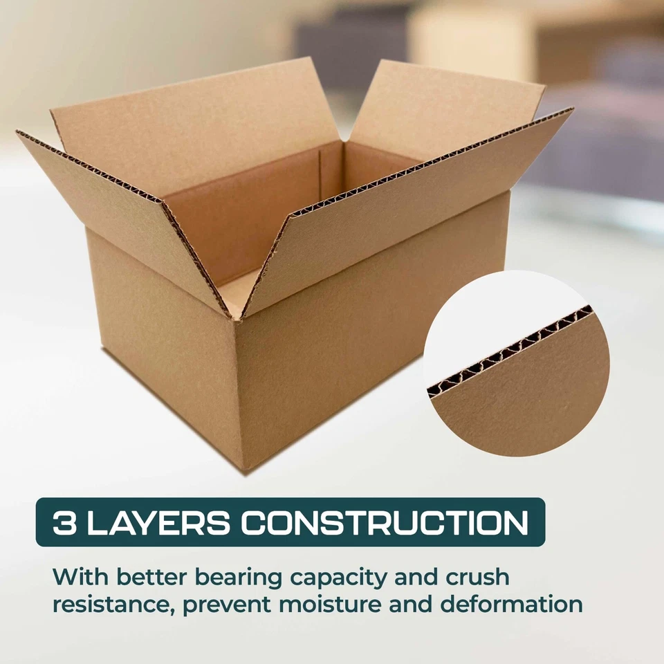 15 x 10 x 6" Corrugated Cardboard Boxes 25 Pack For Shipping, Packaging, Moving - Image 4 of 4