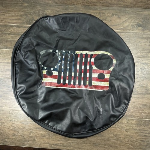 Jeep Black Patriotic Wheel Spare Tire Cover 30” eBay