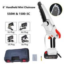 Electric Handheld 6" Mini Home Cordless Chain Saw Wood Cutter Pruning Chainsaw