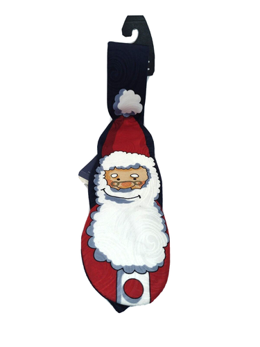 John Ashford Tie Men's Christmas Santa Neck Tie Santa Cutout Shaped Tie NWT
