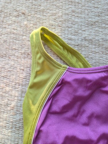 Speedo Girls Swim Suit - Size 10 - Purple/Green - Picture 4 of 8