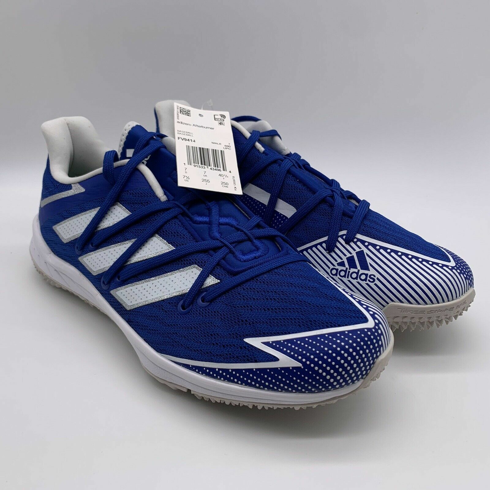 Adidas Adizero Afterburner Turf Baseball Shoes Blue FV9414 Mens Size 8