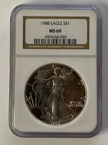 American Silver Eagle NGC 1988 UNC $1  MS-69 