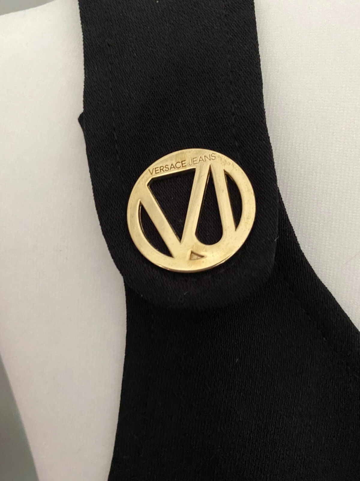 Abito a tubino ICONIC VERSACE nero e oro UK 12 I 44