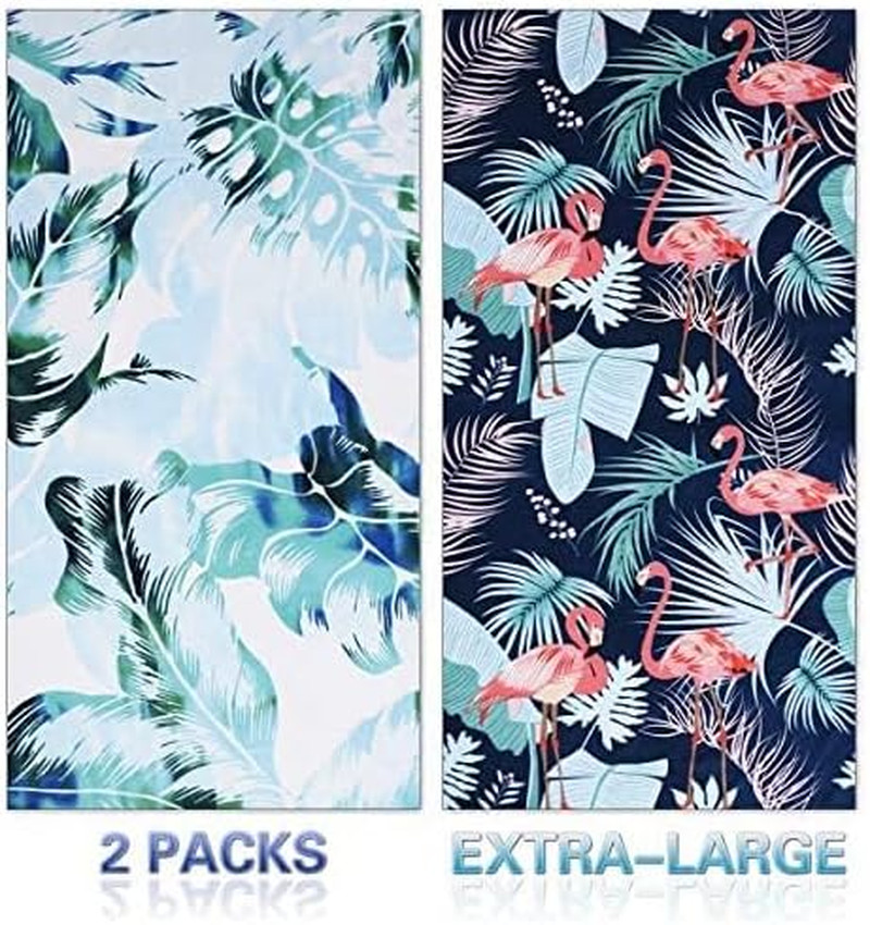 2 Packs Lightweight Beach Towel, 60 X 30 in Clearance Pool S