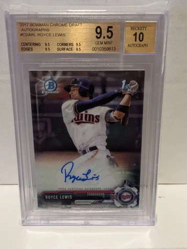 2017 Bowman Chrome Draft 1st AUTO Royce Lewis BGS 9.5/10 GEM MINT - QUAD 9.5's!