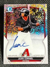 2023 Bowman Chrome 1st SPECKLE REFRACTOR PROSPECT ROOKIE AUTO Juan Corniel/299