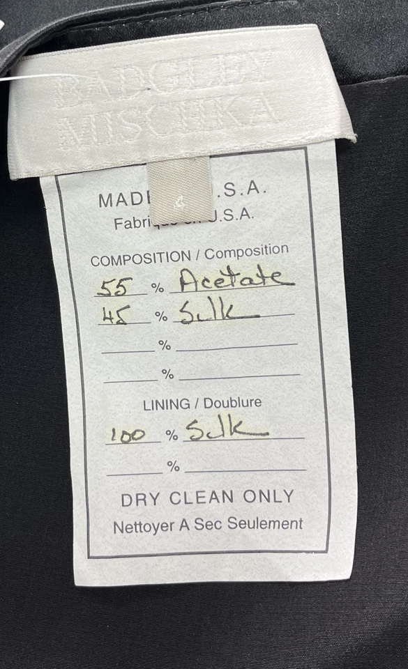 Maxi Falda Badgley Mischka Negra Mezcla Seda Cola de Pescado Talla 4 Foto 4 de 4