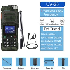 Baofeng UV25 Walkie Talkie Long Range Tri-power Two Way Radio Headset Antenna US