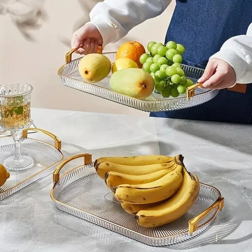 Rectangle Serving Tray Fruit Serving Platters with Handles-Sets of 3 - Picture 4 of 10
