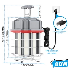 LED Temporary Work Light 80W 100W 125W 150W Linkable Construction Hanging Lights