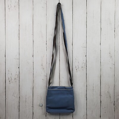 Marco Buggiani Soft Leather Crossbody Bag Made in Italy Light Blue Small Travel