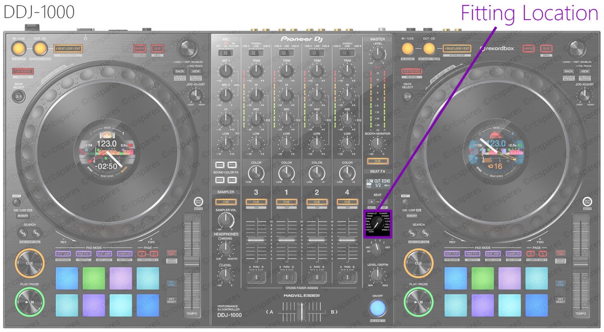 PIONEER EFFECT SELECT CHANNEL SELECT FX KNOB DDJ DJM 750 800