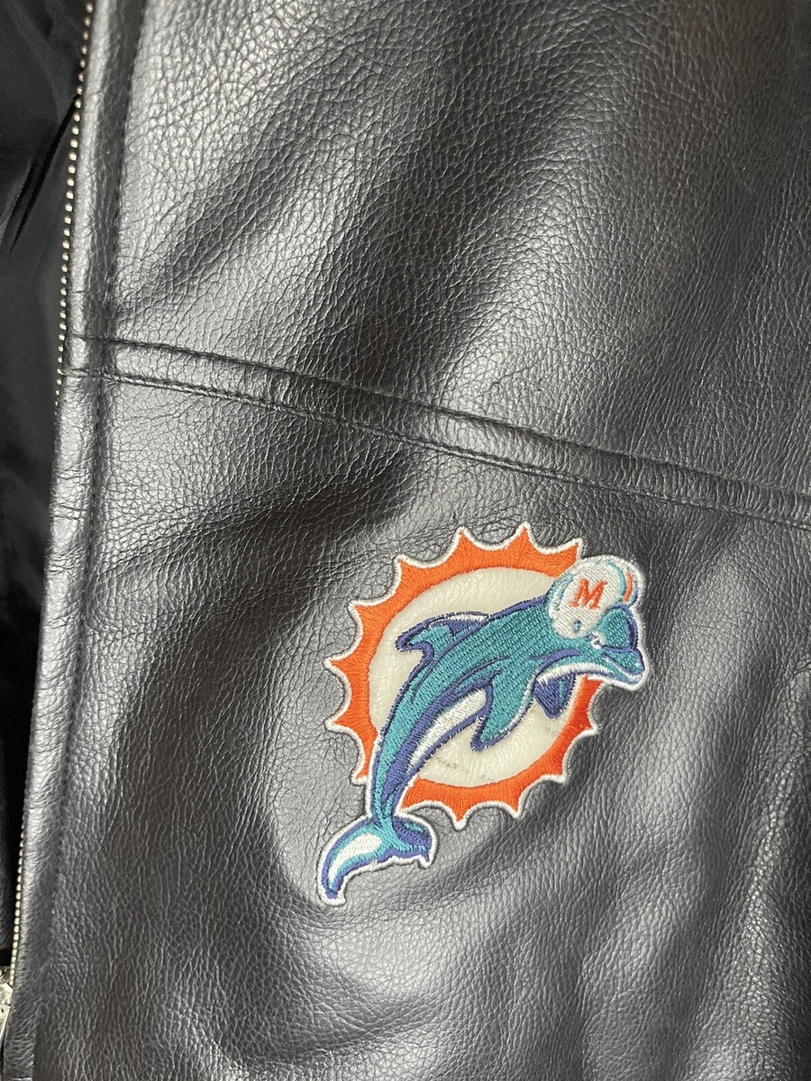 Miami Dolphins Leather Jacket Team Sports Football Coat By G