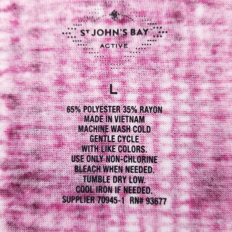 Футболка женская St. John's Bay Active большая розовая белая с V-образным вырезом короткие рукава спортзал - Изображение 4 из 4
