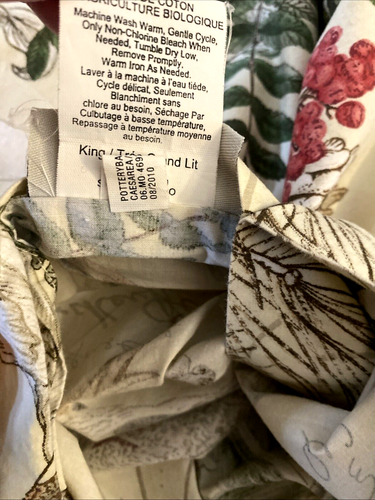 *RARO* Pottery Barn ~WINTER BIRD~ Copripiumino King Bacche Amaryllis - Foto 6 di 10