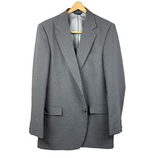 HAGGAR Blazer Men's Size 42L Gray Stripe Poly Blend Washable Sport Coat Office
