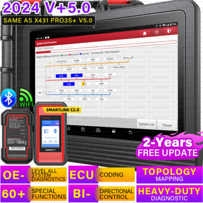 LAUNCH X431 V+ 5.0 & SmartLink C Car Diagnostic Scanner Bidirectional Key Coding