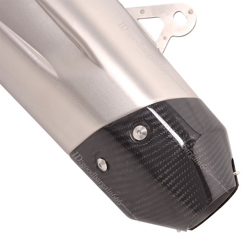 Silenciador de tubería de escape universal de 60,5 mm para motocicleta fibra de carbono protector térmico - Imagen 5 de 6