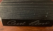 Curt Flood Autographed Baseball plaque jsa signed authenticated Coa Sticker