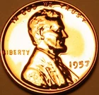 1957 Gem Proof Lincoln Wheat Back Penny US Coin Cents