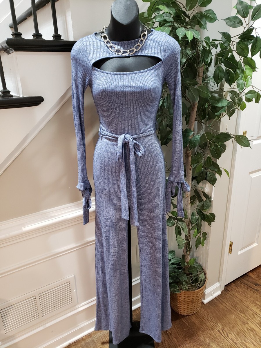 Fashion Nova Women Blue Ribbed Cutout Belted Long Sleeve Back Zip Jumpsuit XS | eBay Fashion Nova Women Blue Ribbed Cutout Belted Long Sleeve Back Zip Jumpsuit XS | eBay