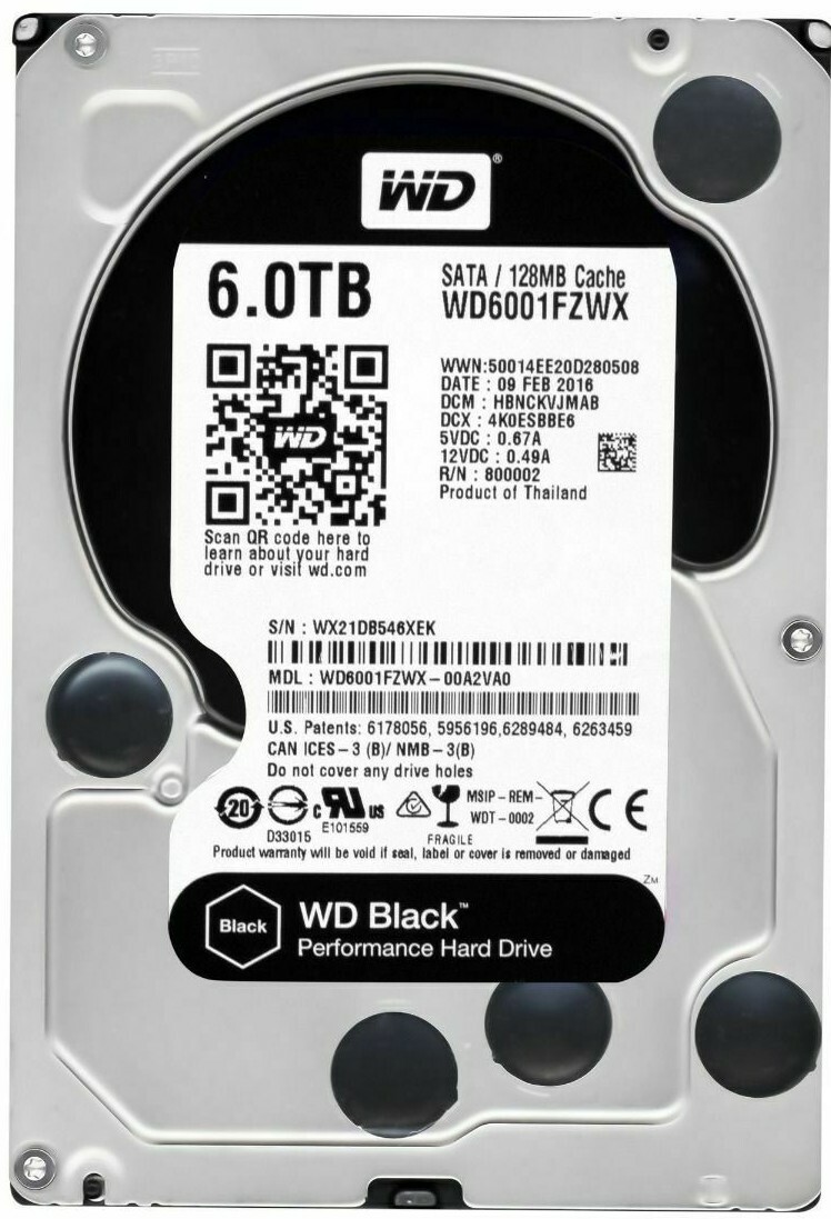 Western Digital WD6001FZWX（3.5 HDD 6TB） Amazon.com: WD Black 6TB Performance Desktop Hard Disk Drive