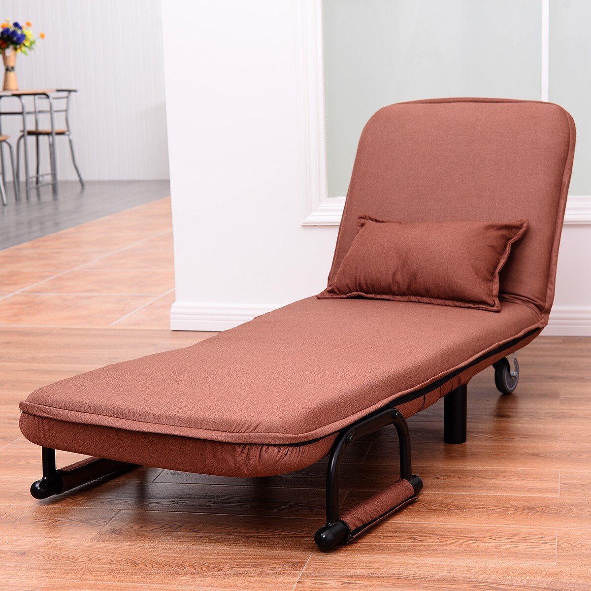 Single Folding Sofa Bed Chair Modern Fabric Sleep Function Holder With