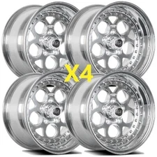 15 POLISHED CENTERLINE REV 15X7 15X8 STAGGERED MODULAR 5X4.50 MAG WHEELS