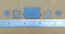 3D RESIN PRINTED 1/25 SCALE RACING RADIATOR AND DUAL ELECTRIC FANS DRAG
