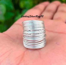 Silver Band ring Handmad 925 Sterling Silver Ring Oxidized Ring Wid All size